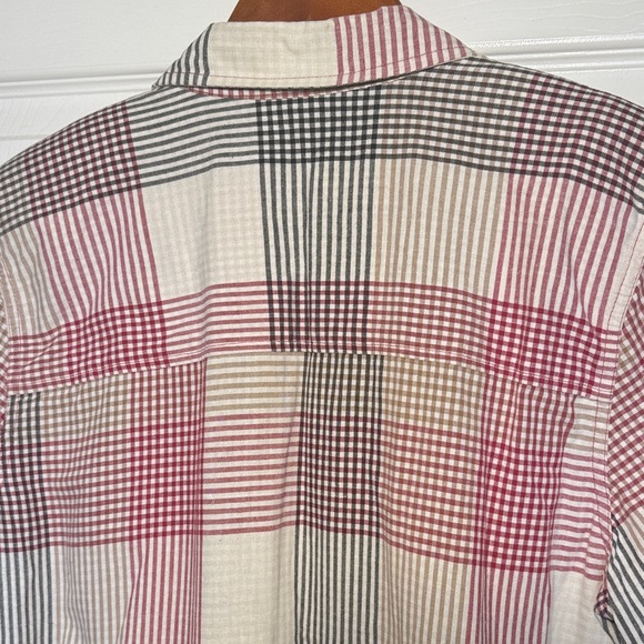Red, Black and White Plaid Zip Up Collard Cottagecore 100% Cotton Jacket - Picture 9 of 14